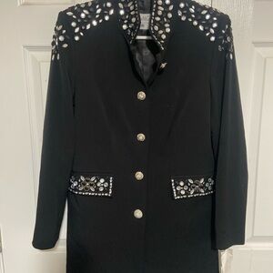 Pamela McCoy Black Embellished Blazer